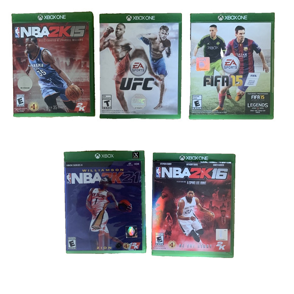 XBOX ONE LOT OF 5 GAMES- VERY GOOD- BASKETBALL-UFC- SOCCER - Picture 1 of 2